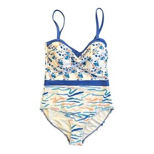 Vibrant Floral Blue One Piece Swimsuit